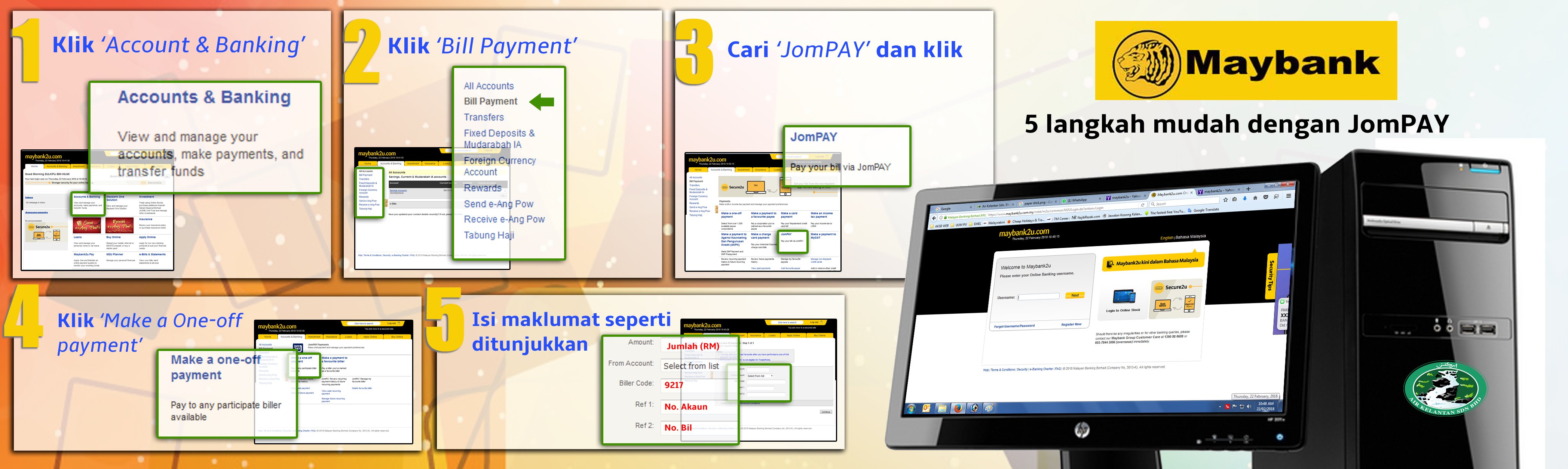 Bayar Bil AKSB Anda Menggunakan JomPAY - Air Kelantan Sdn 