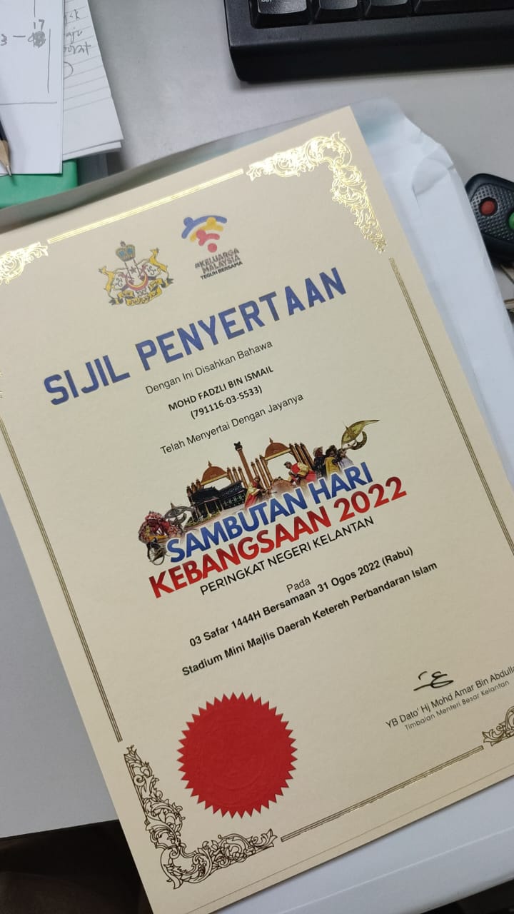 Sesi Penyampaian Sijil Penyertaan Perbarisan Kontijen Aksb Sempena